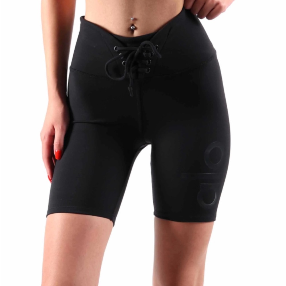 ALO Yoga Lace Up High Rise Biker Shorts